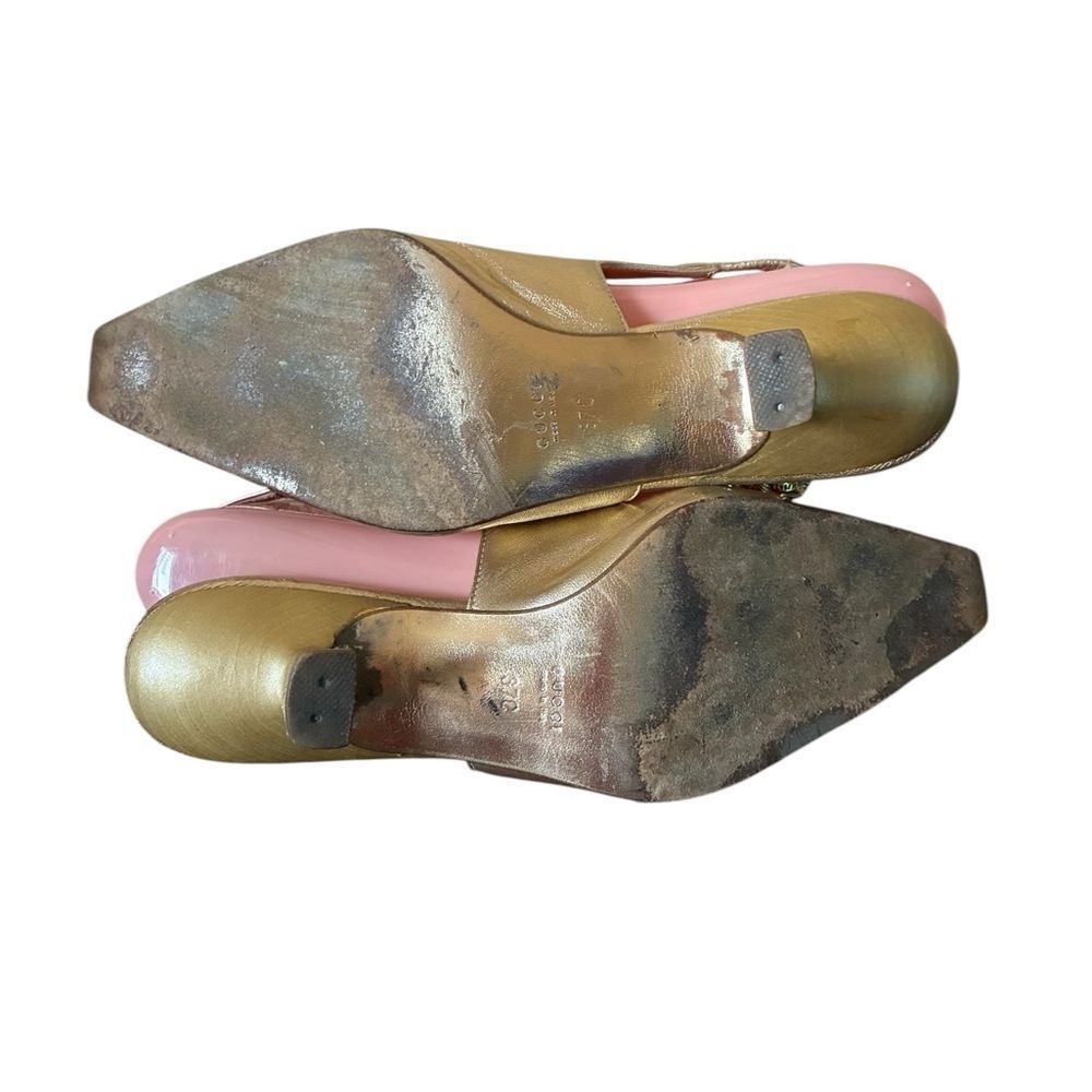 Gucci Shoes Gold and Black Heels Woman’s Size 6.5 Wide - Picture 11 of 16